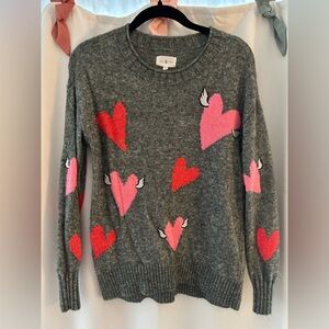 Lou & Grey Pink Heart Pattern Sweater
